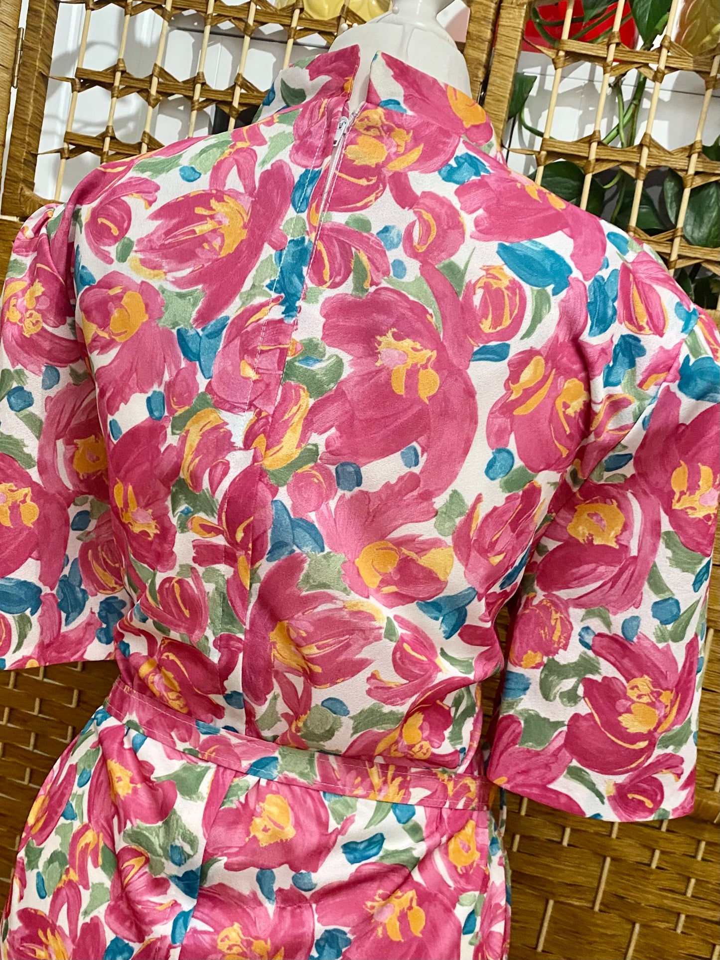 1980s Floral Tea Dress (UK 14)