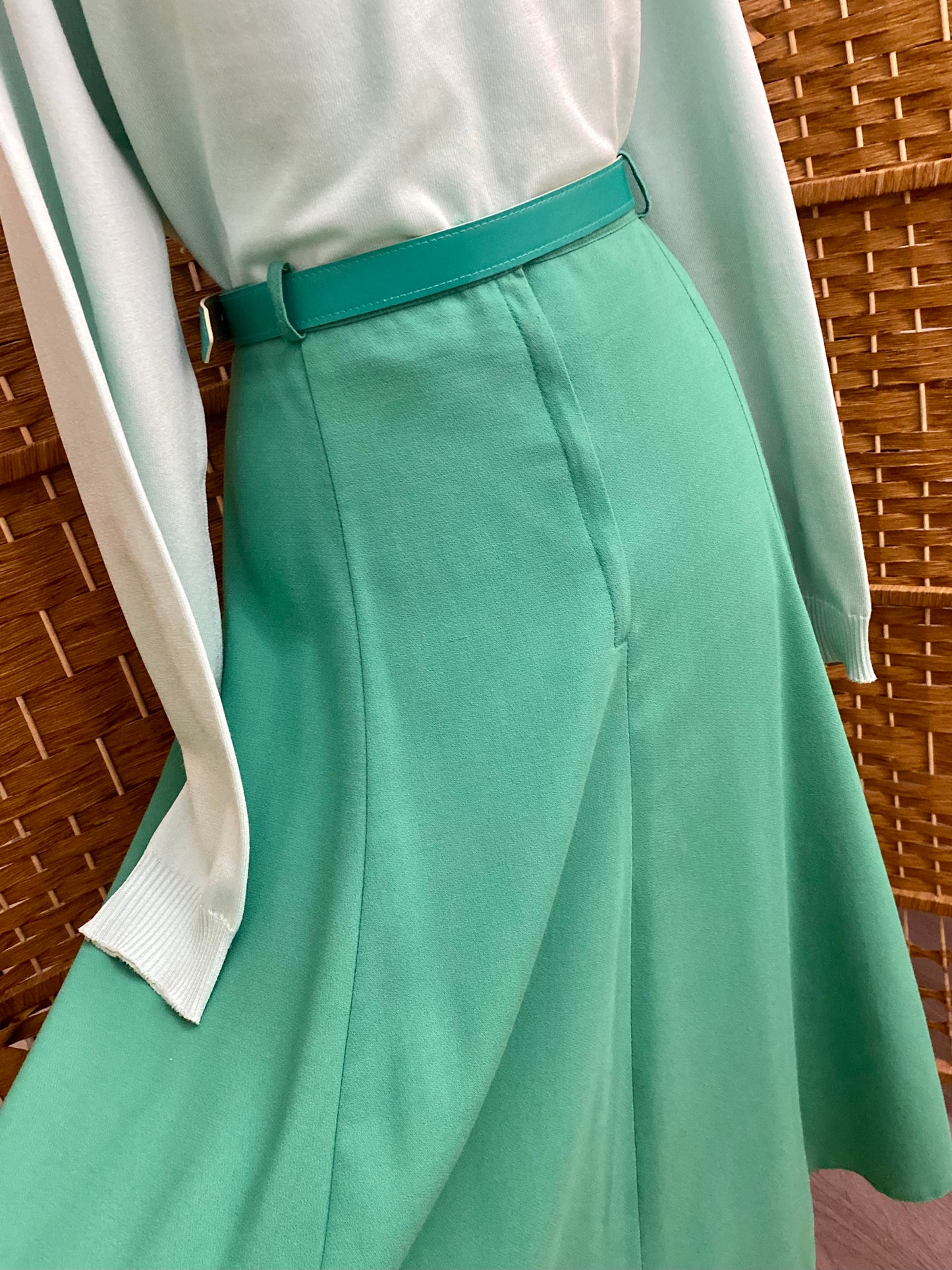 C & A Green Midi-Skirt (UK 10)