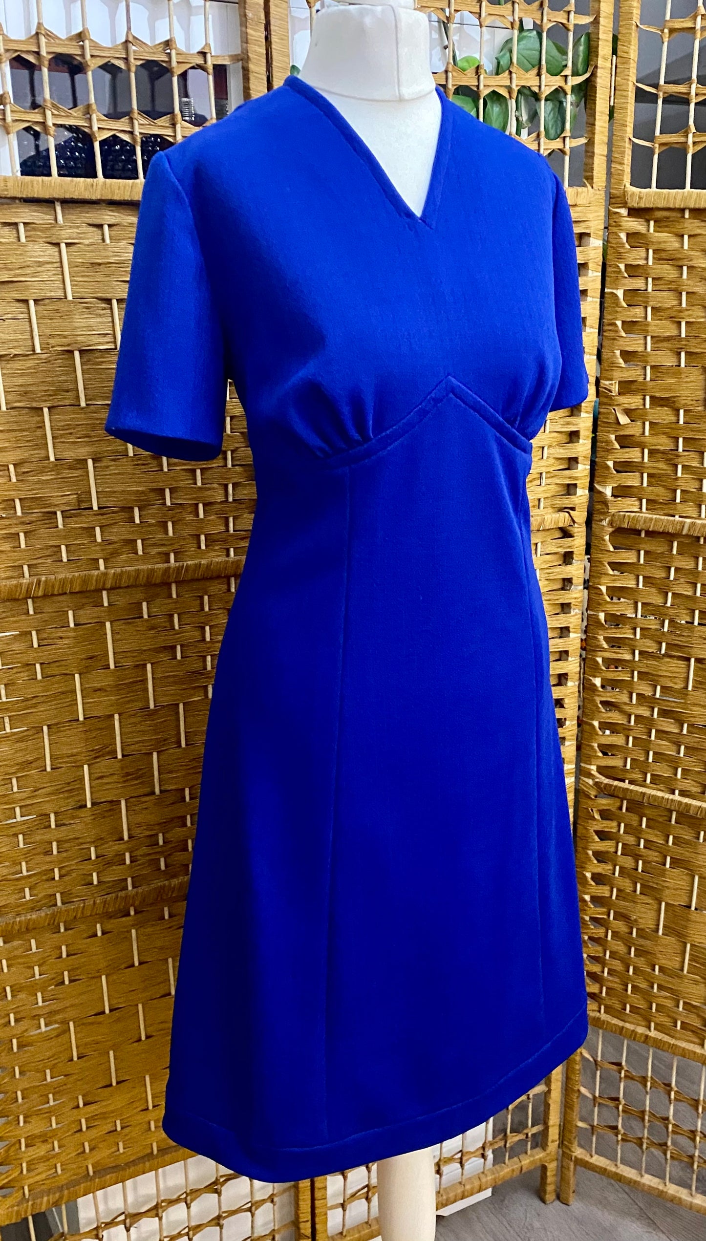 1960s Royal Blue Midi-Dress (UK 10)