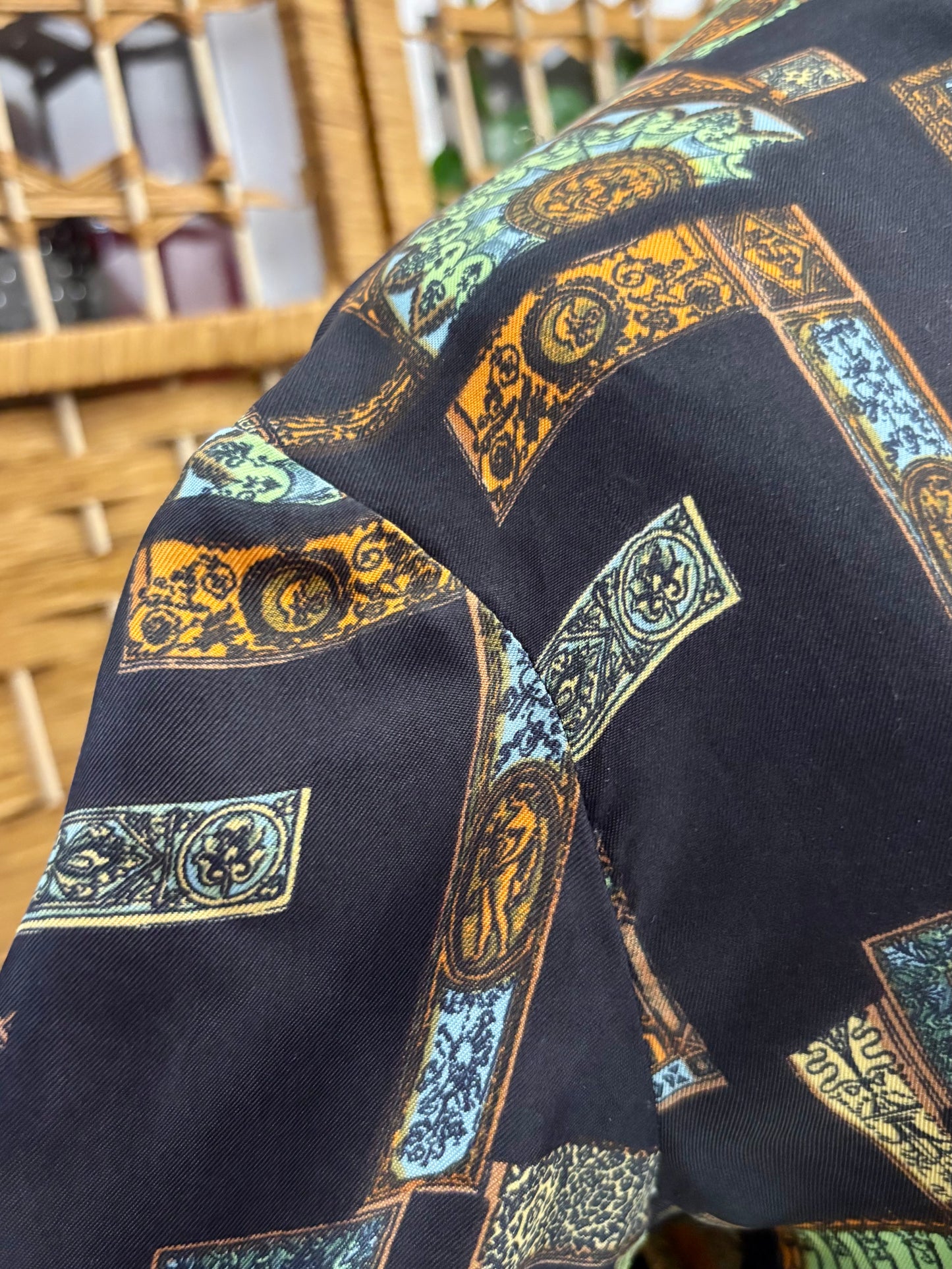 1960s Geometric Print Top (UK 14)