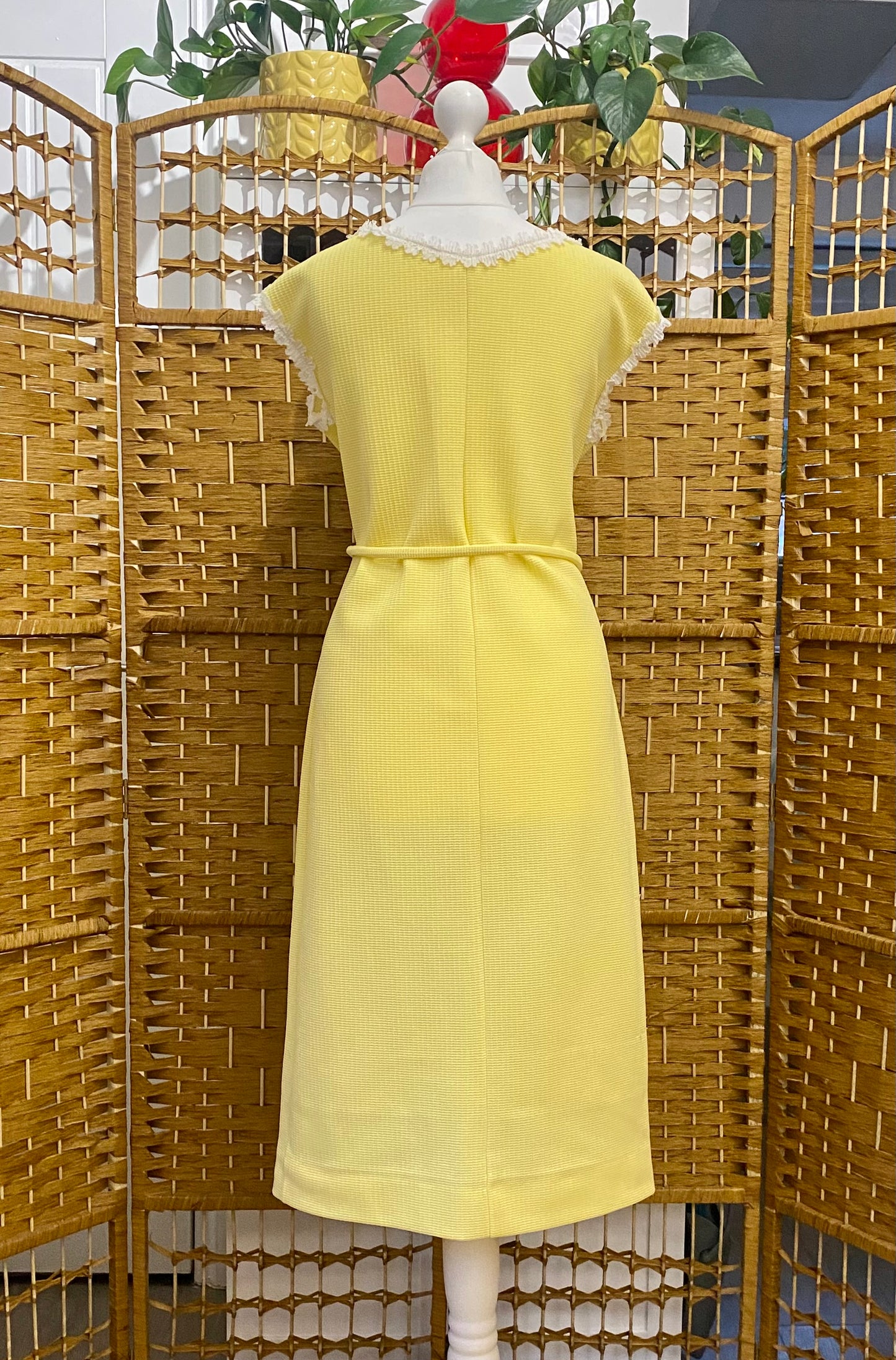 1960s Yellow Midi-Dress (UK 12)