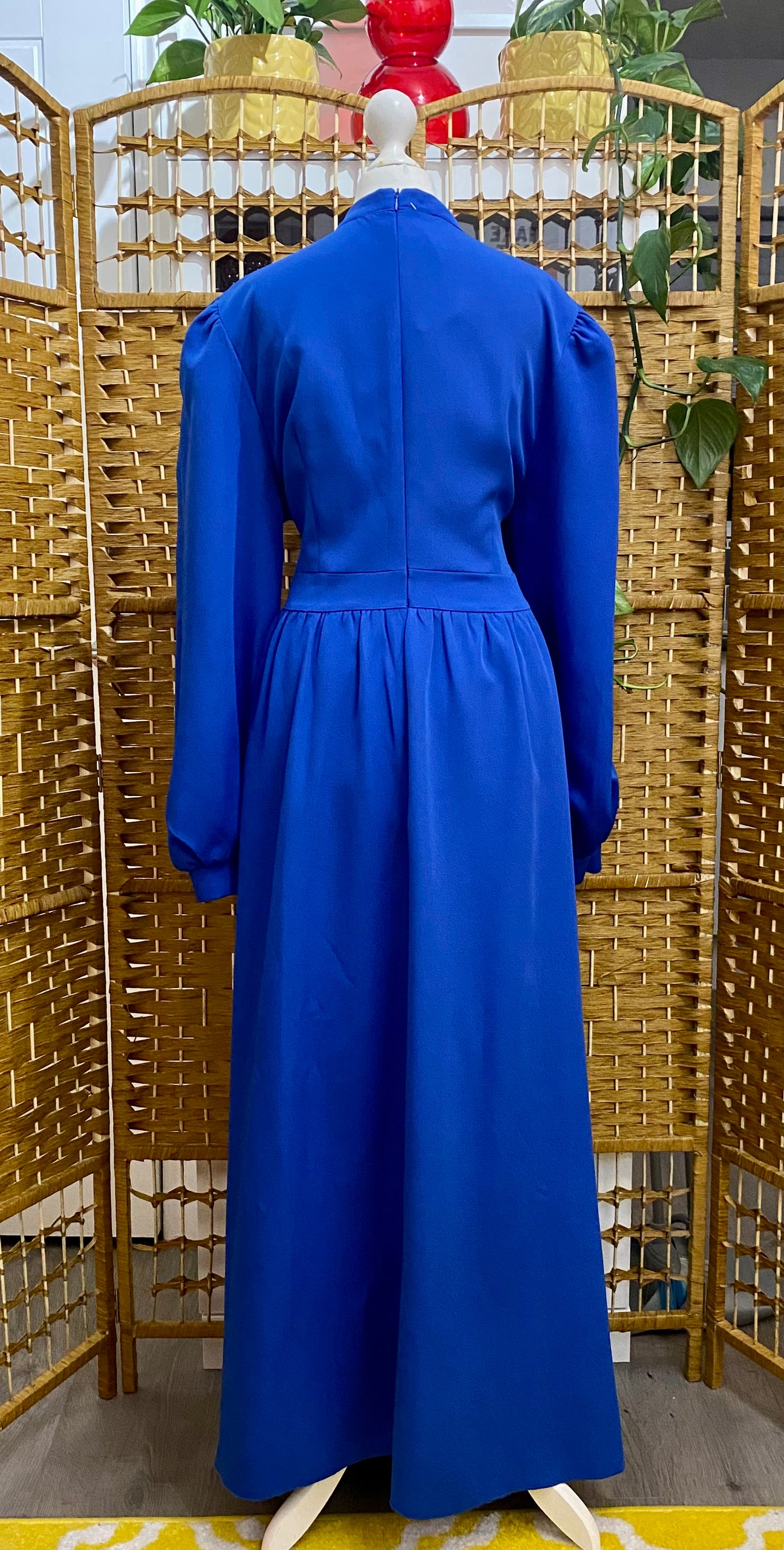 1970s Royal Blue Maxi-Dress (UK 12)