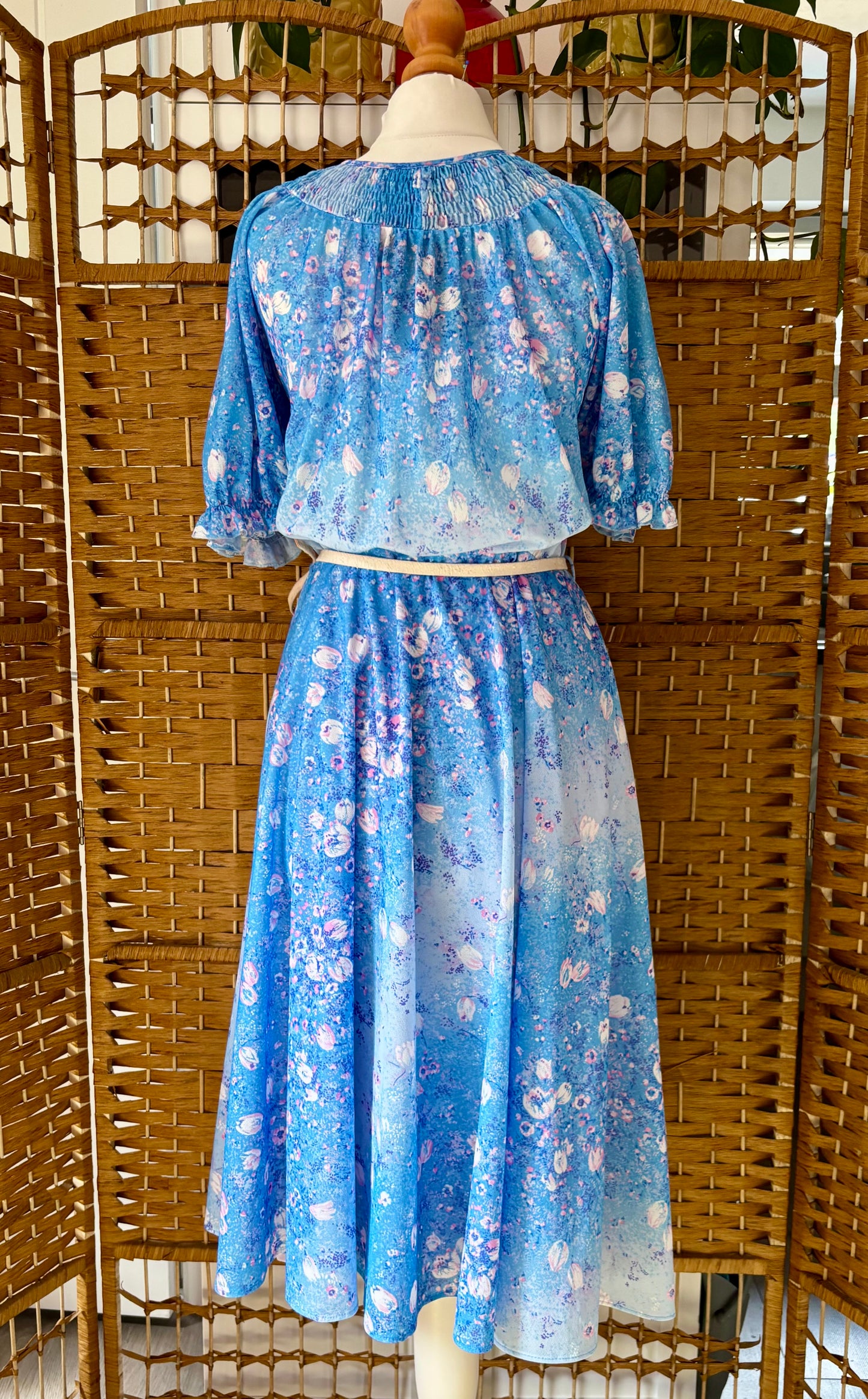 1980s C & A Floral Summer Dress (UK 10)