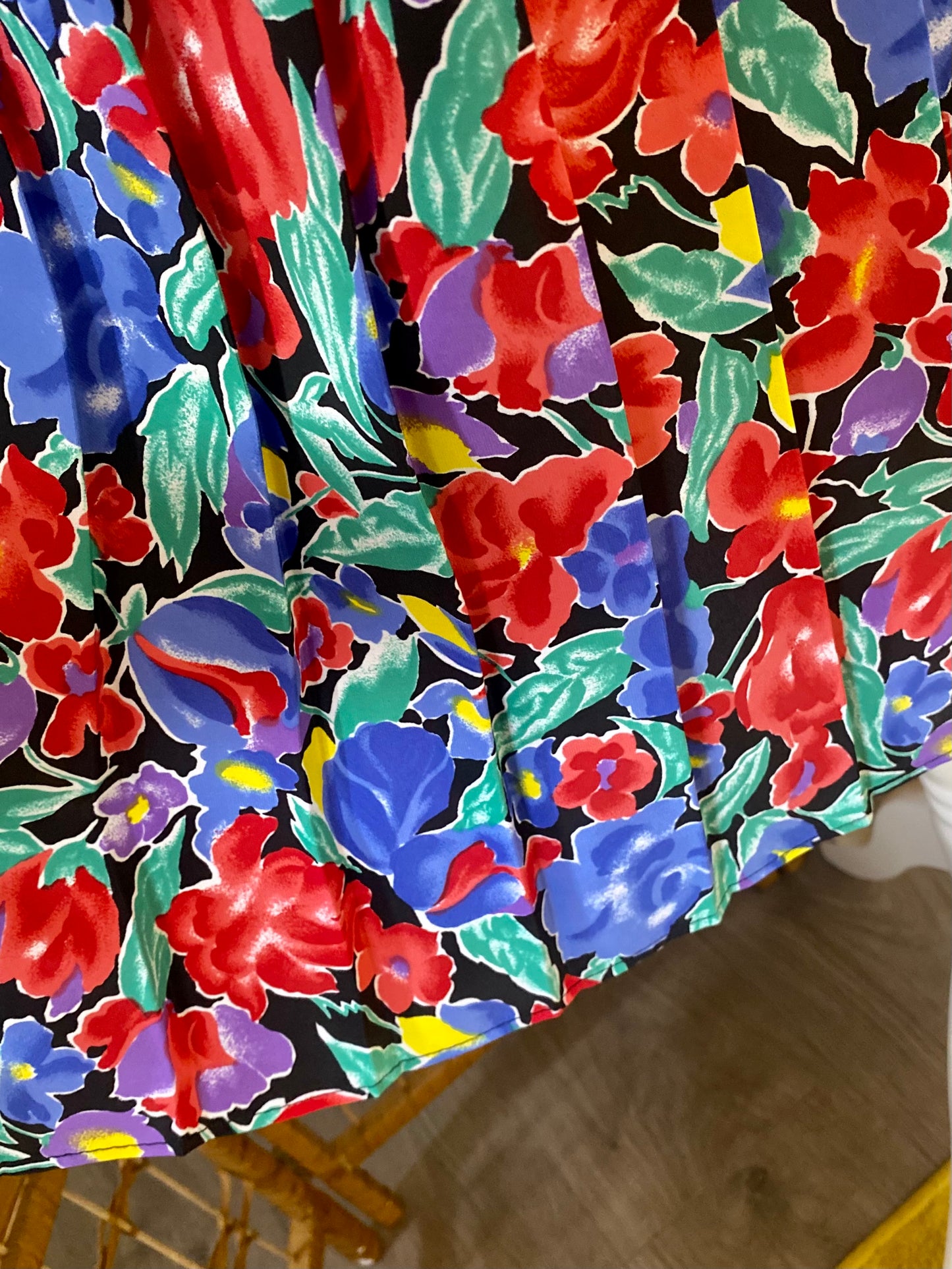 1980s C & A Floral ‘Tea’ Midi-Dress (UK 16)
