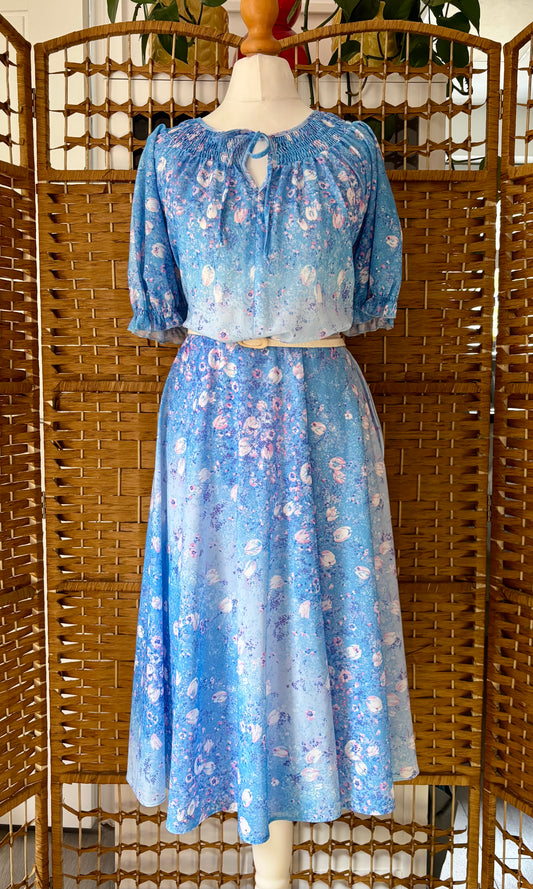 1980s C & A Floral Summer Dress (UK 10)