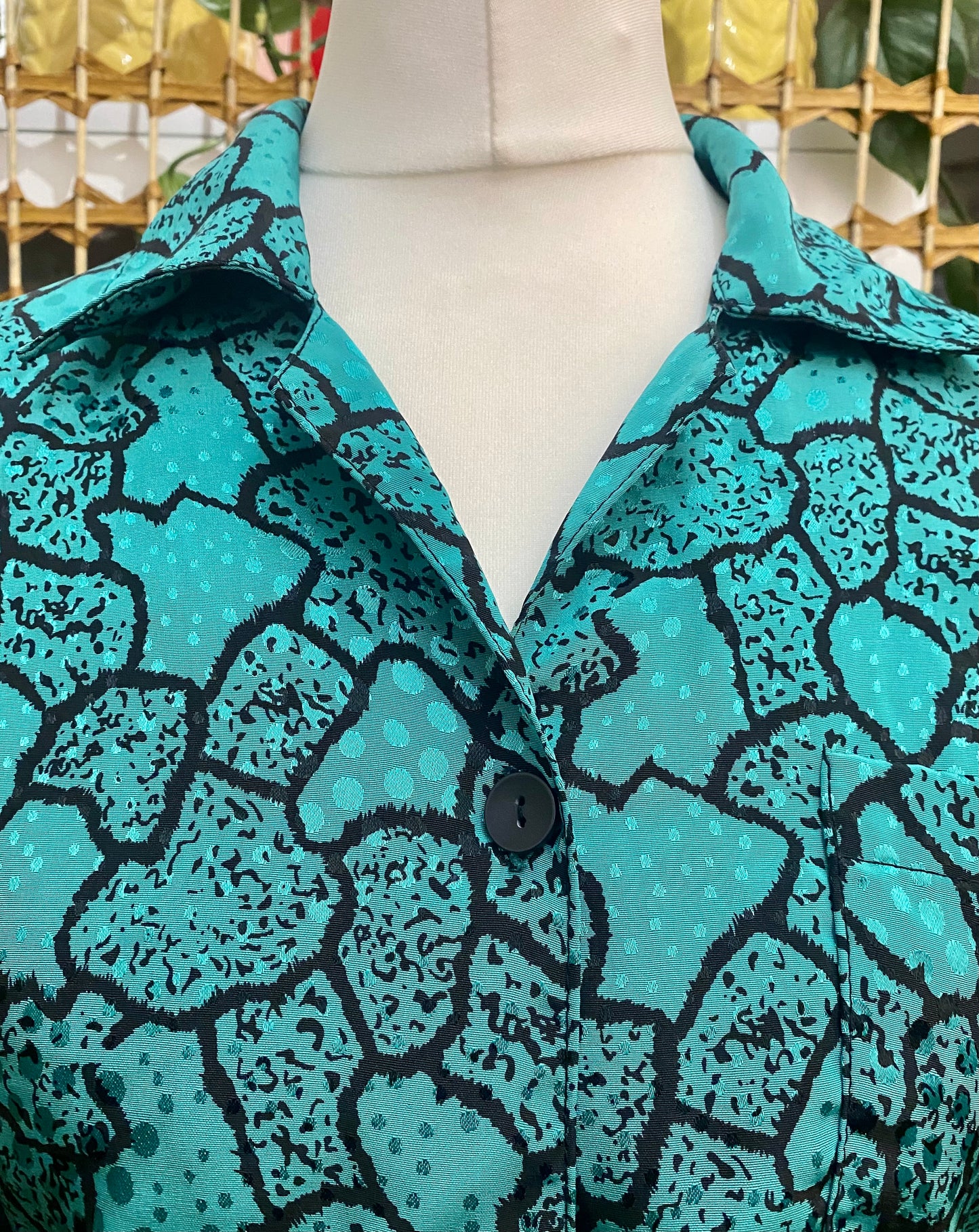 1980s Geometric Print Top (UK 18)