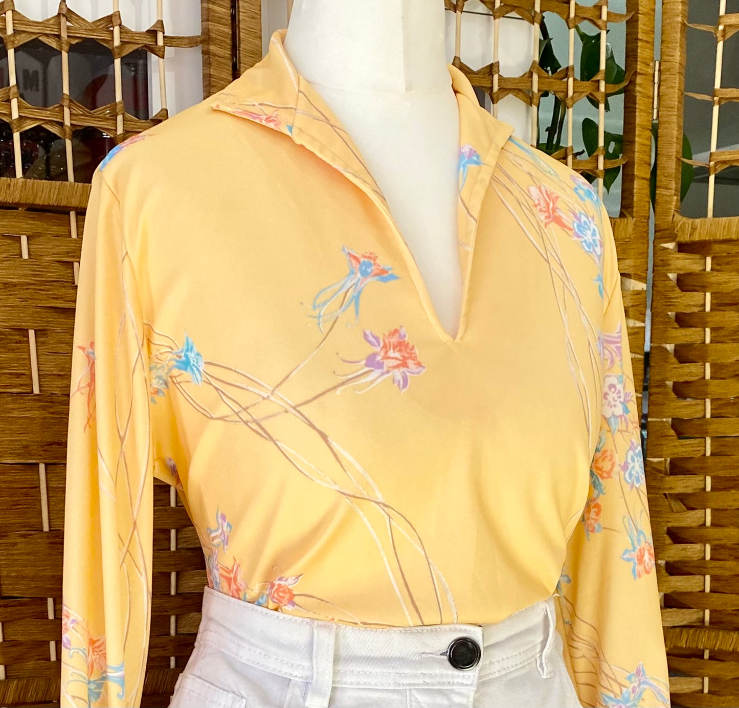 1970s Floral Tunic Top (UK 12)