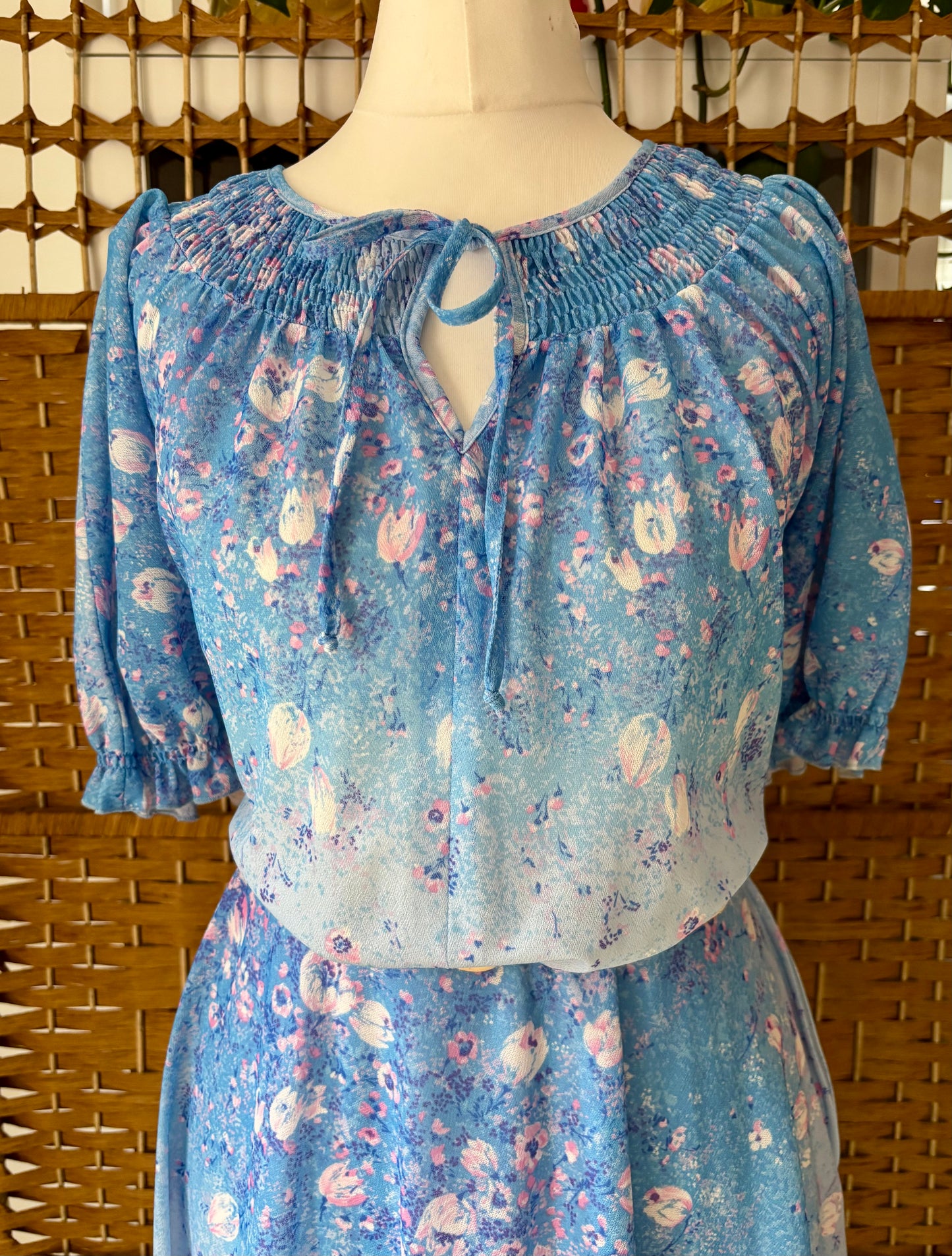 1980s C & A Floral Summer Dress (UK 10)