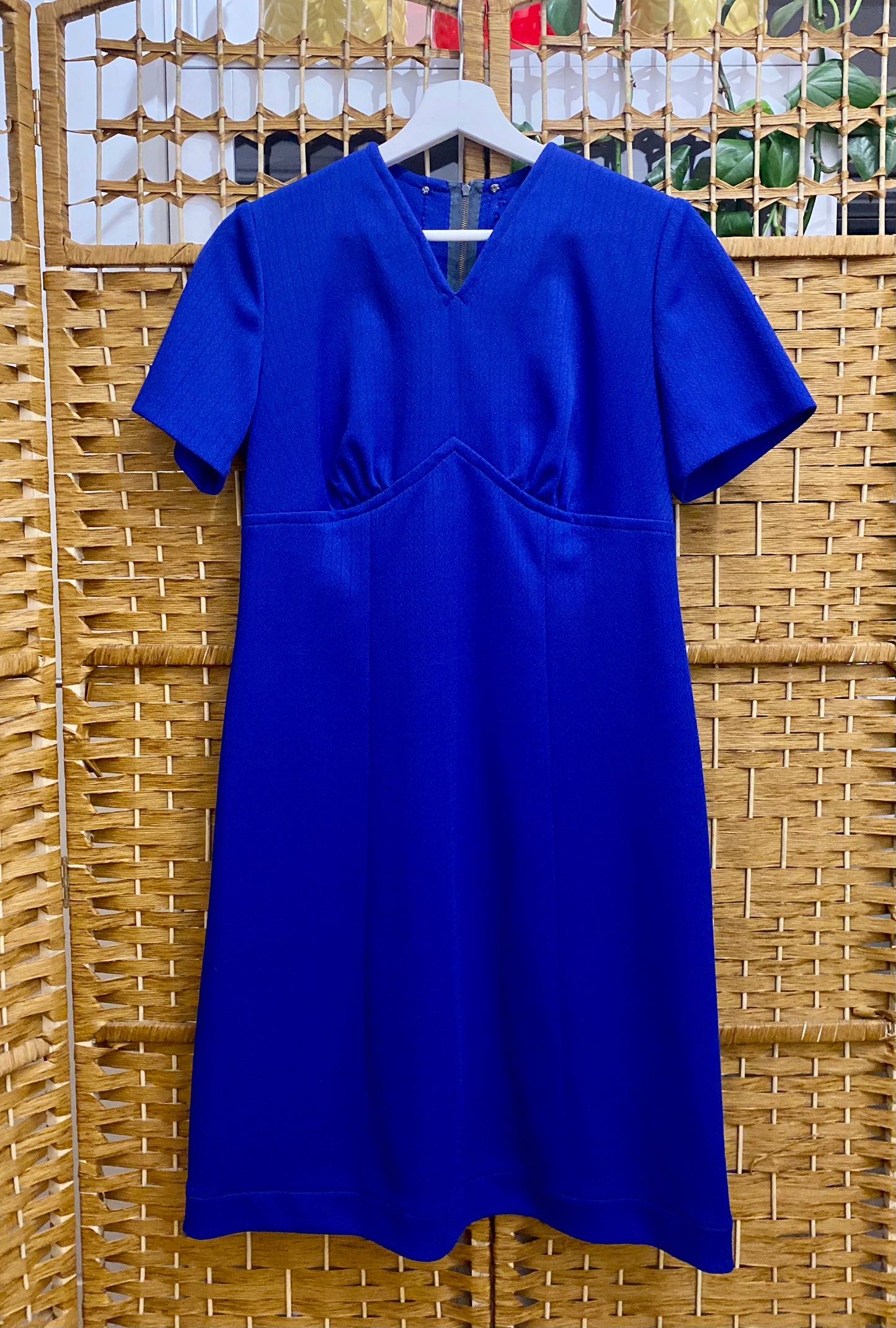 1960s Royal Blue Midi-Dress (UK 10)