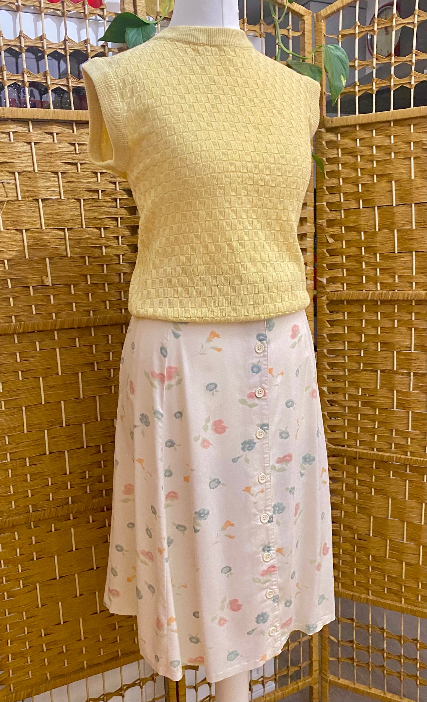 1980s Floral Skirt (UK 14)