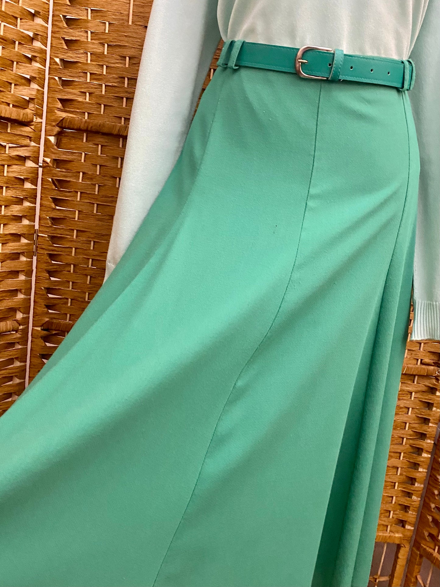 C & A Green Midi-Skirt (UK 10)