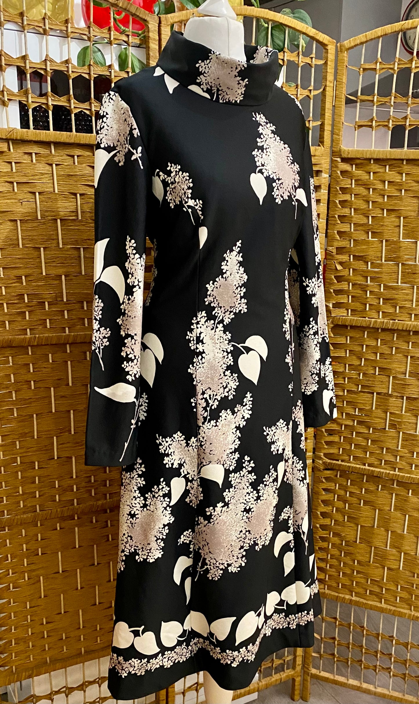 Leaf Print Midi-Dress (UK 10)