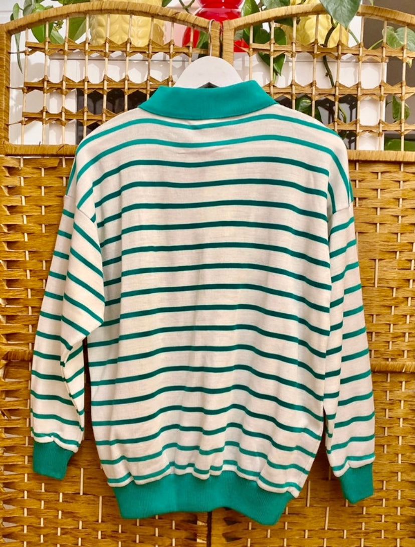 1980s Canada by C & A Striped Sweatshirt (UK 16)