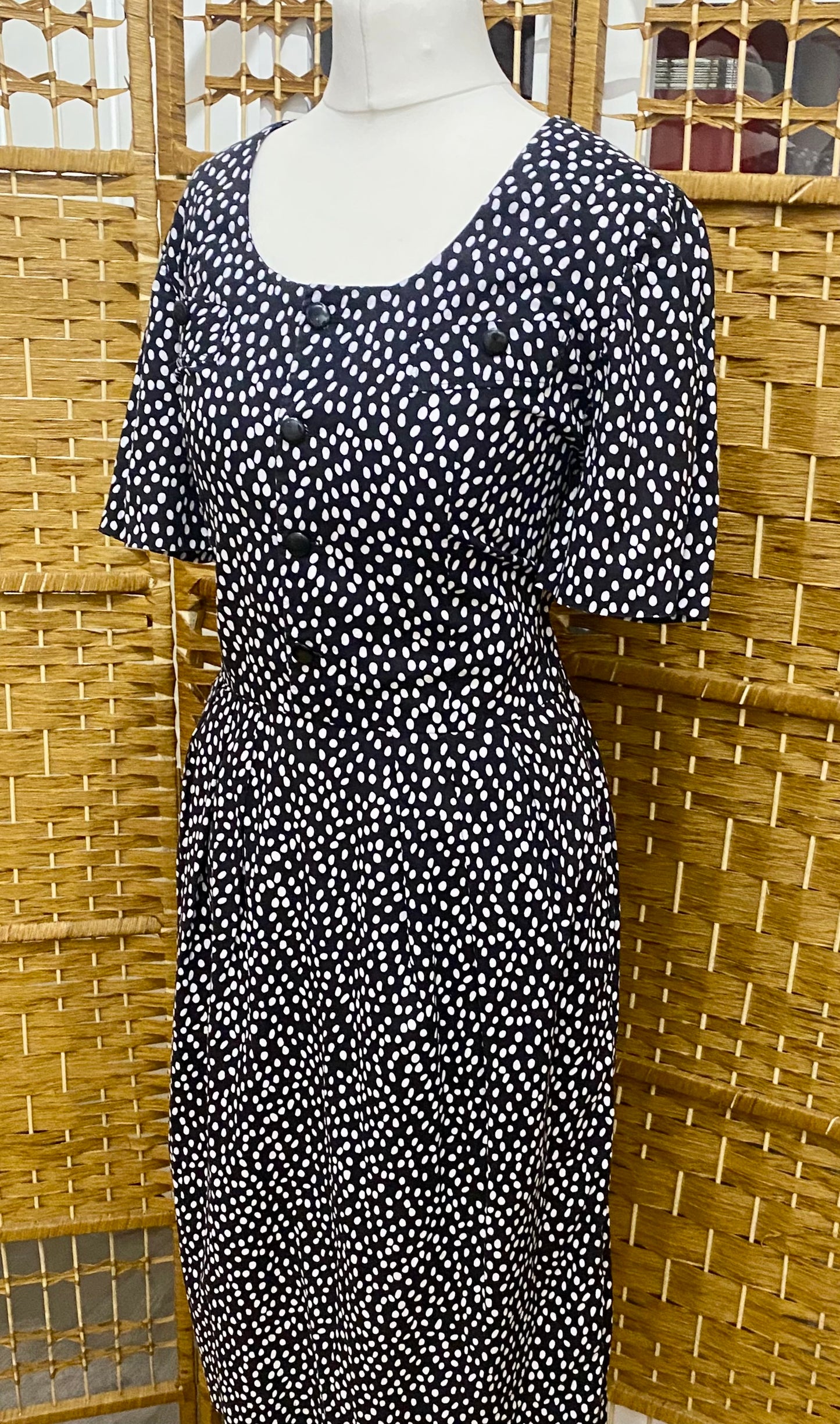 Monochrome Midi-Dress (UK 10)