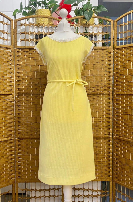 1960s Yellow Midi-Dress (UK 12)