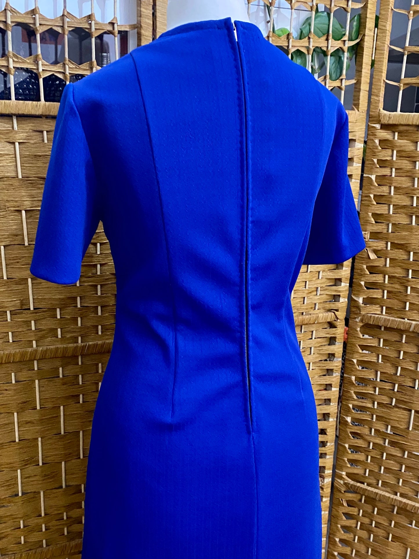 1960s Royal Blue Midi-Dress (UK 10)