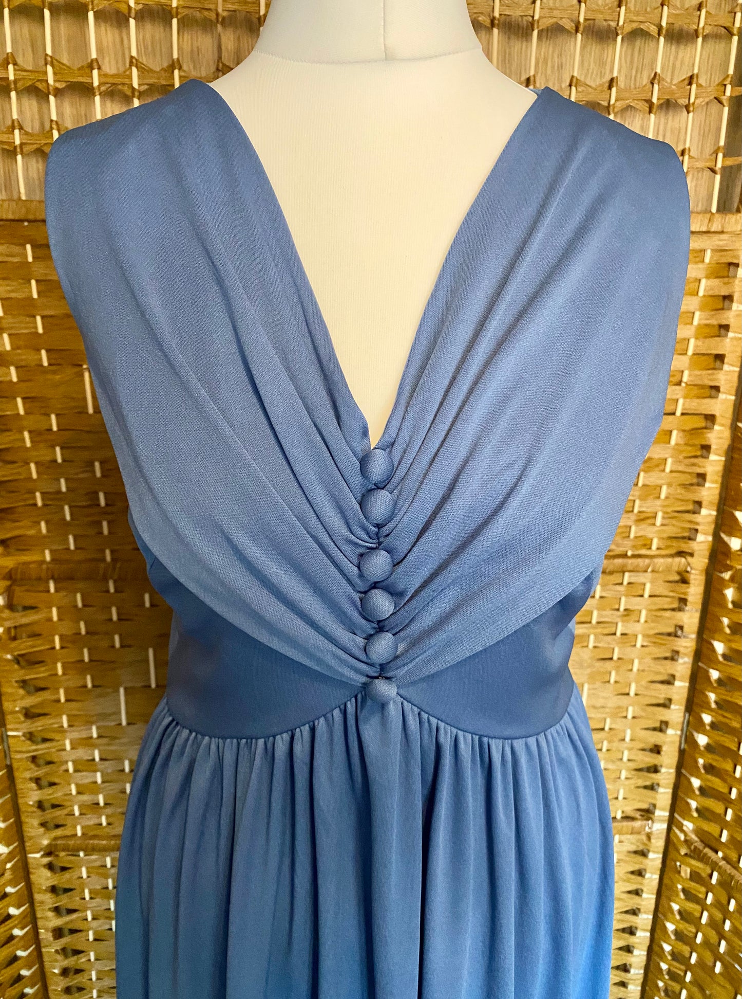 1970s Blue Maxi-Dress (UK 10)