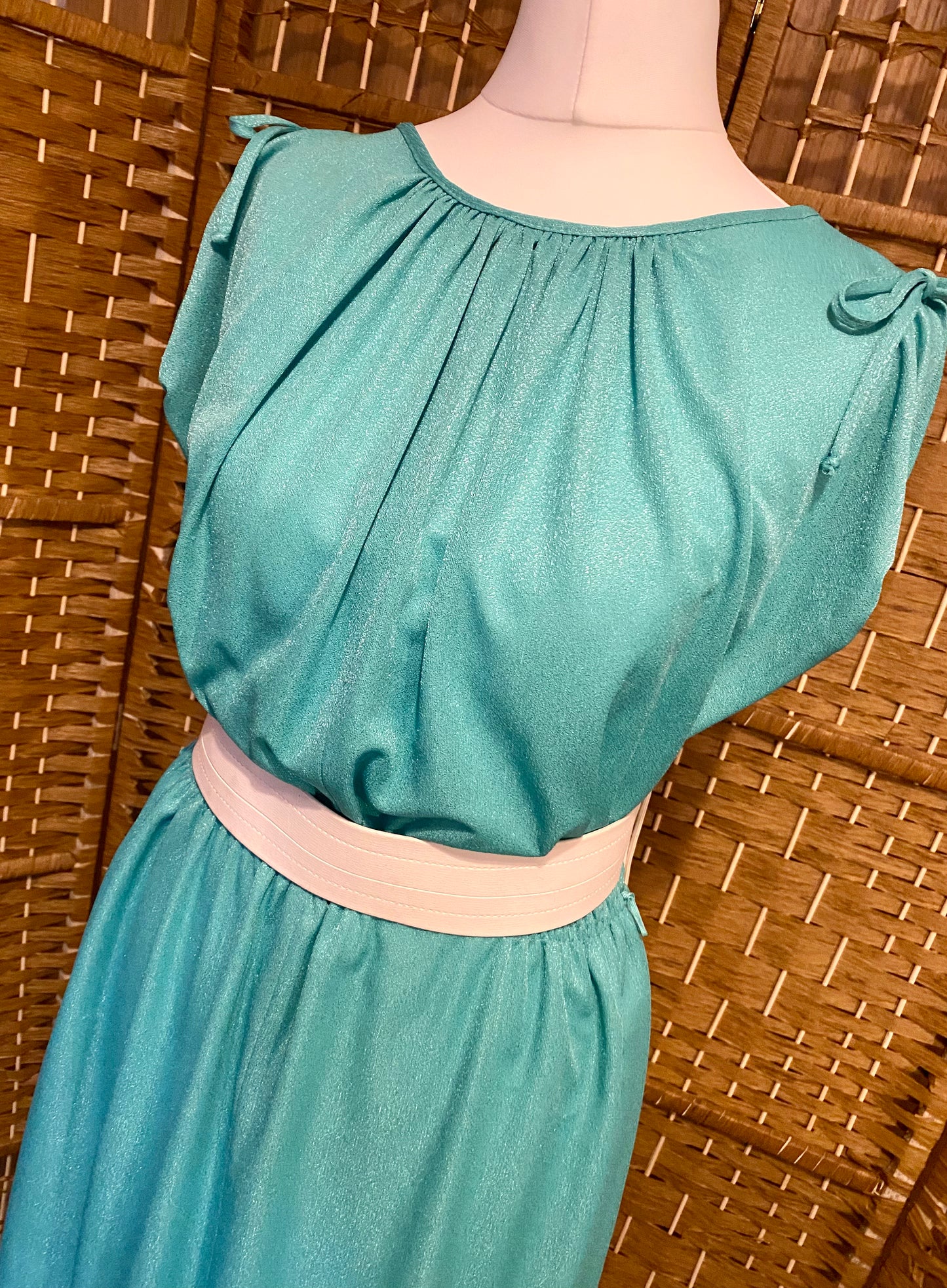 Green ‘Disco’ Midi-Dress (UK 8-10)