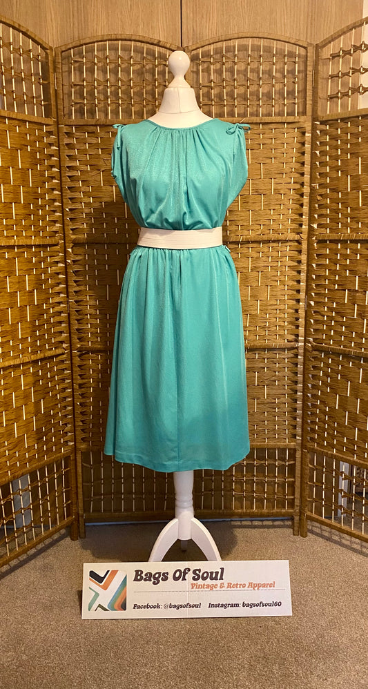 Green ‘Disco’ Midi-Dress (UK 8-10)