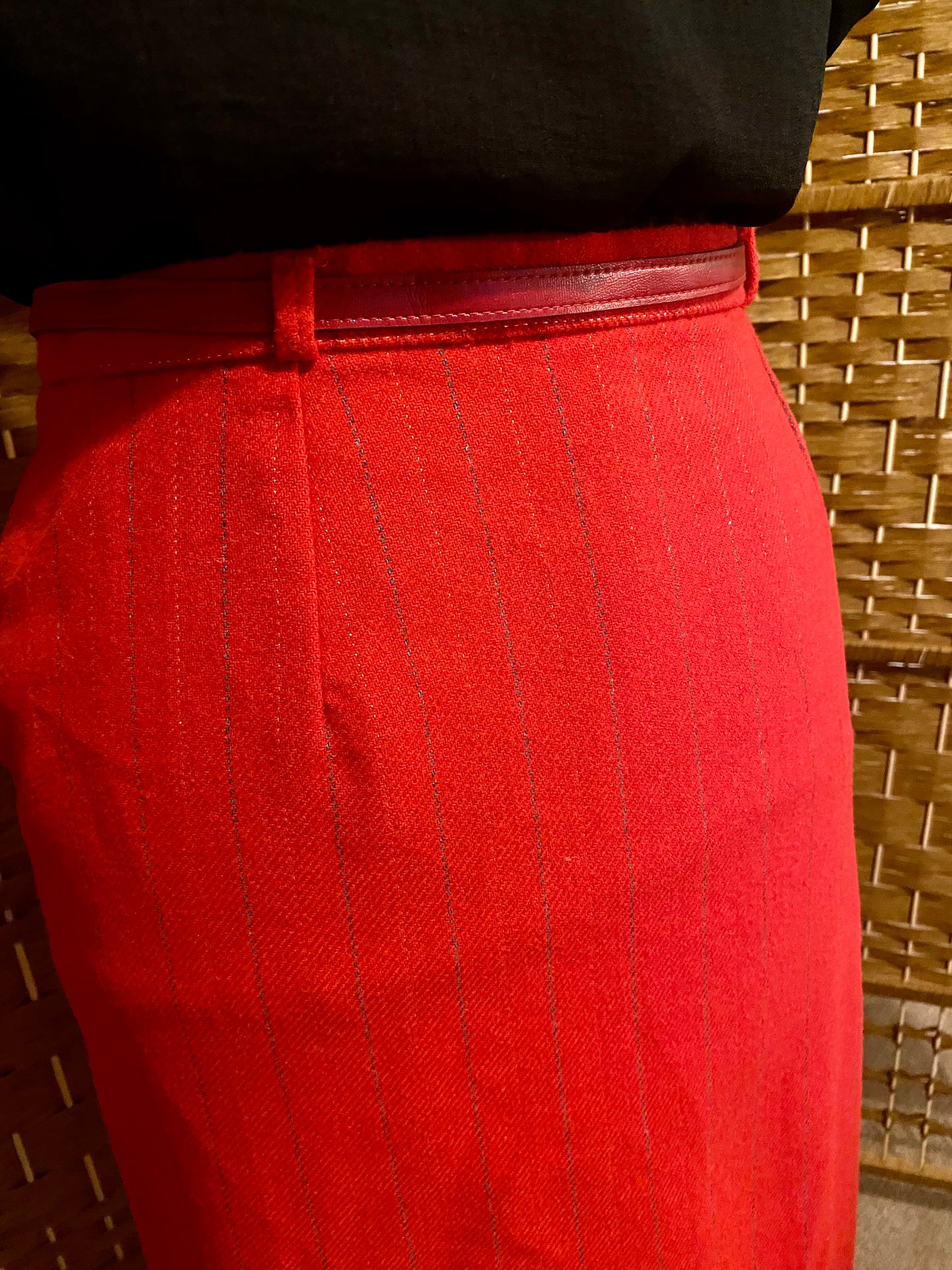 1980s Red Pencil Skirt (UK 6-8)