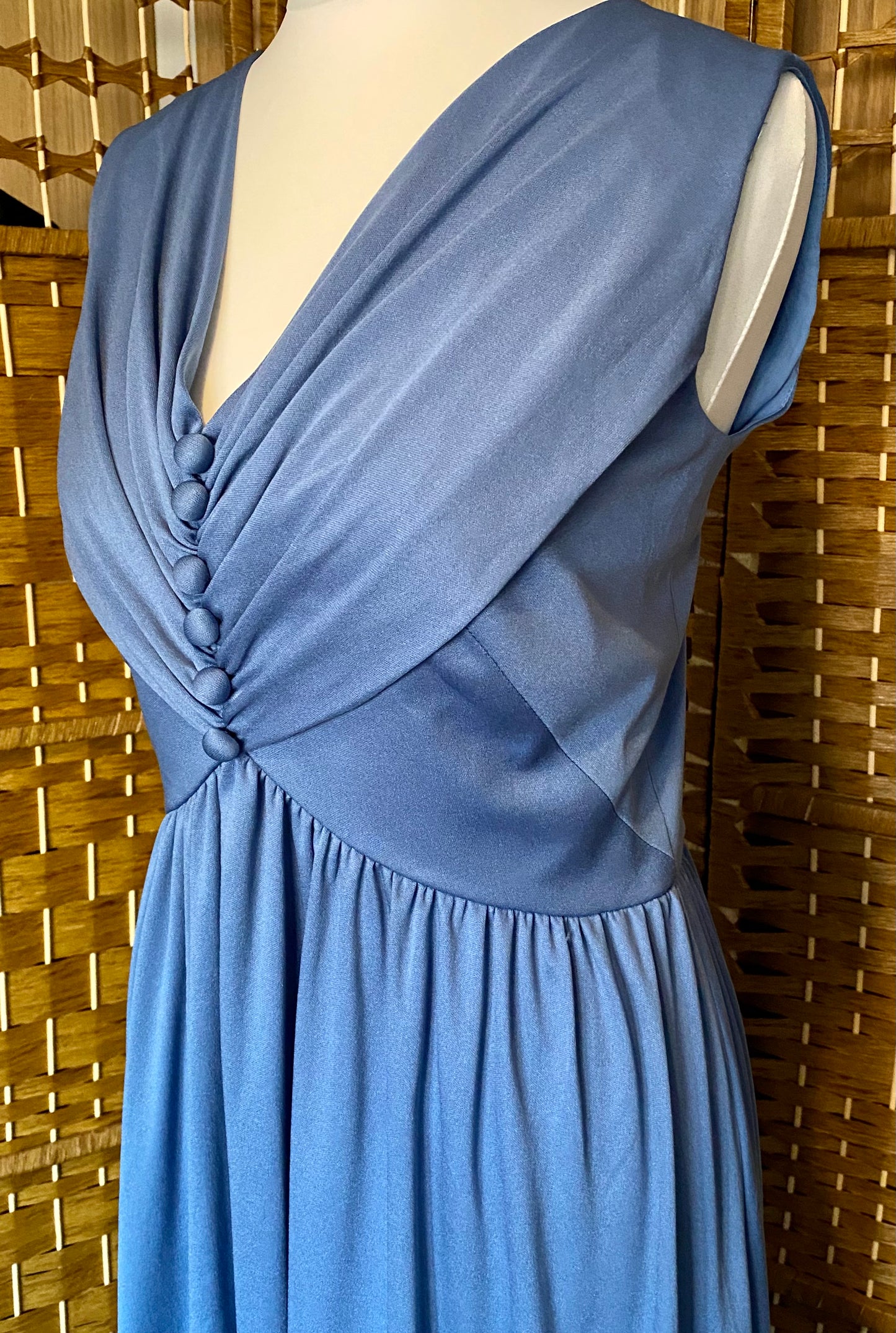 1970s Blue Maxi-Dress (UK 10)