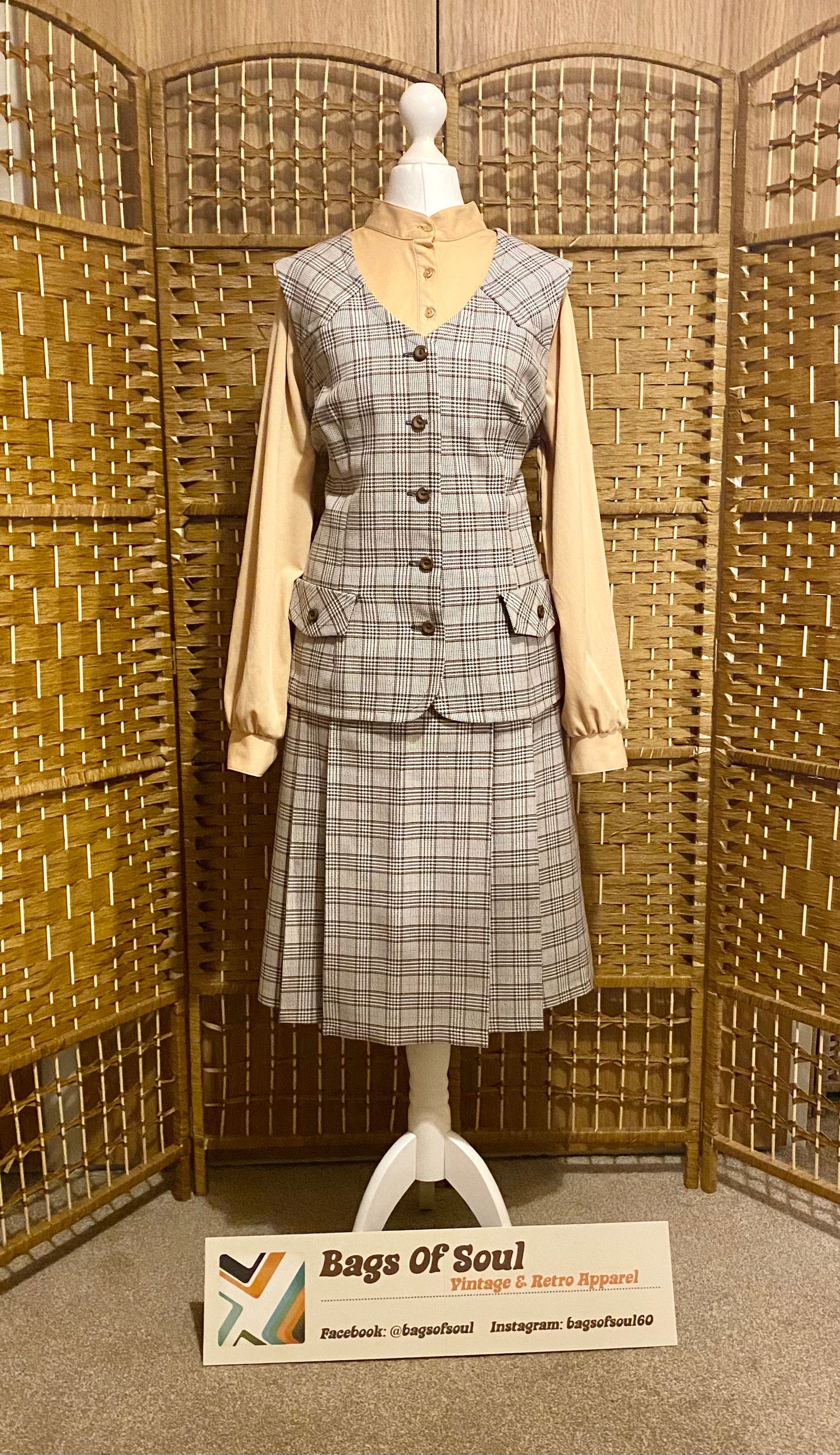 1970s St Michael Skirt Suit (UK 12/14)