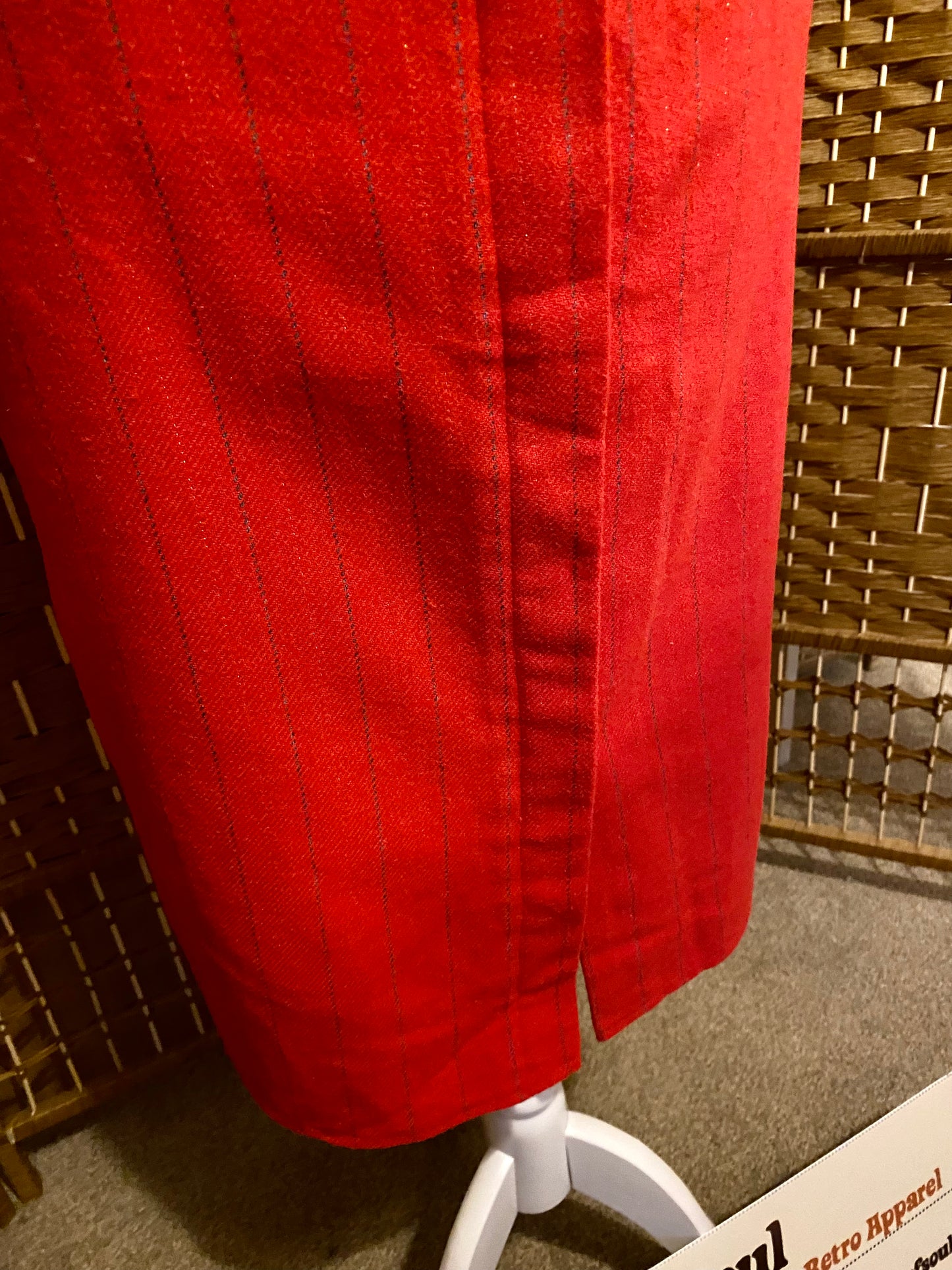 1980s Red Pencil Skirt (UK 6-8)