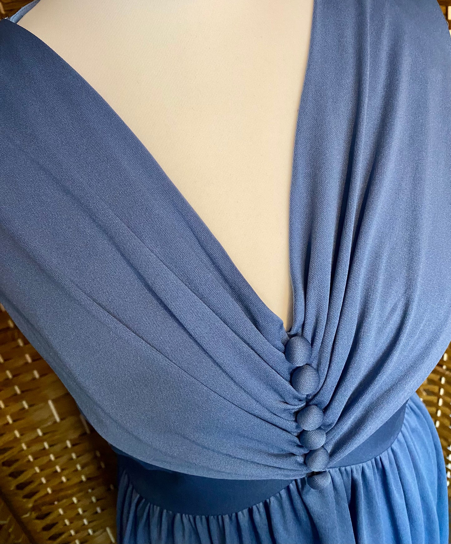 1970s Blue Maxi-Dress (UK 10)