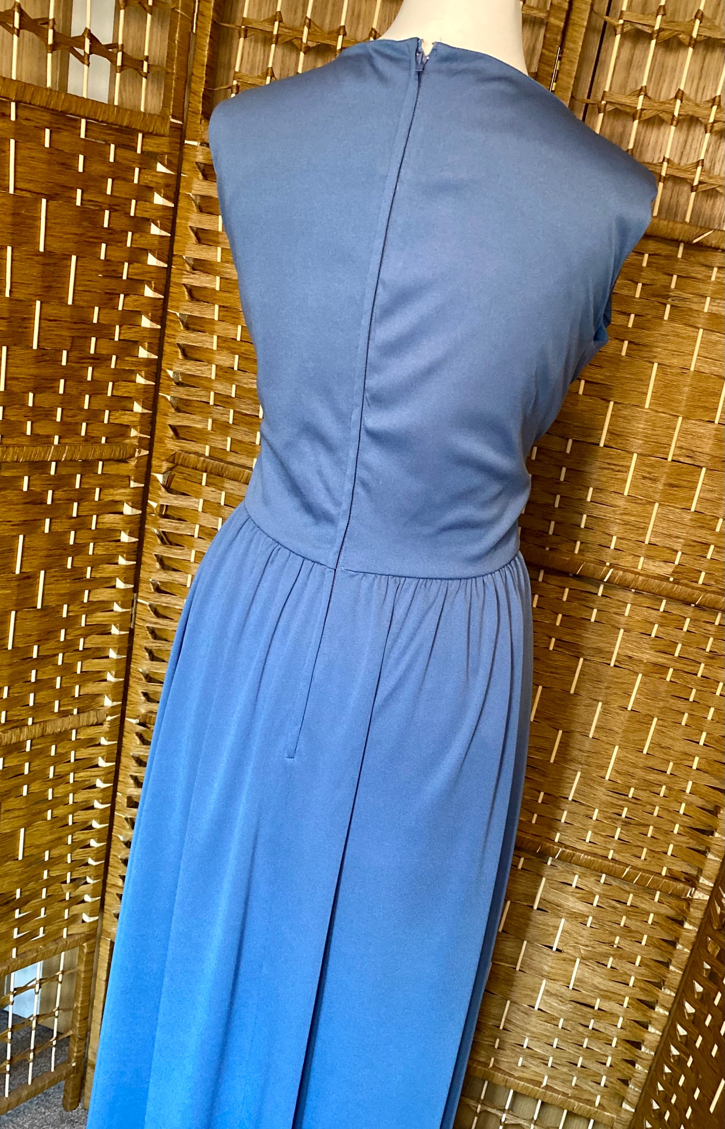 1970s Blue Maxi-Dress (UK 10)