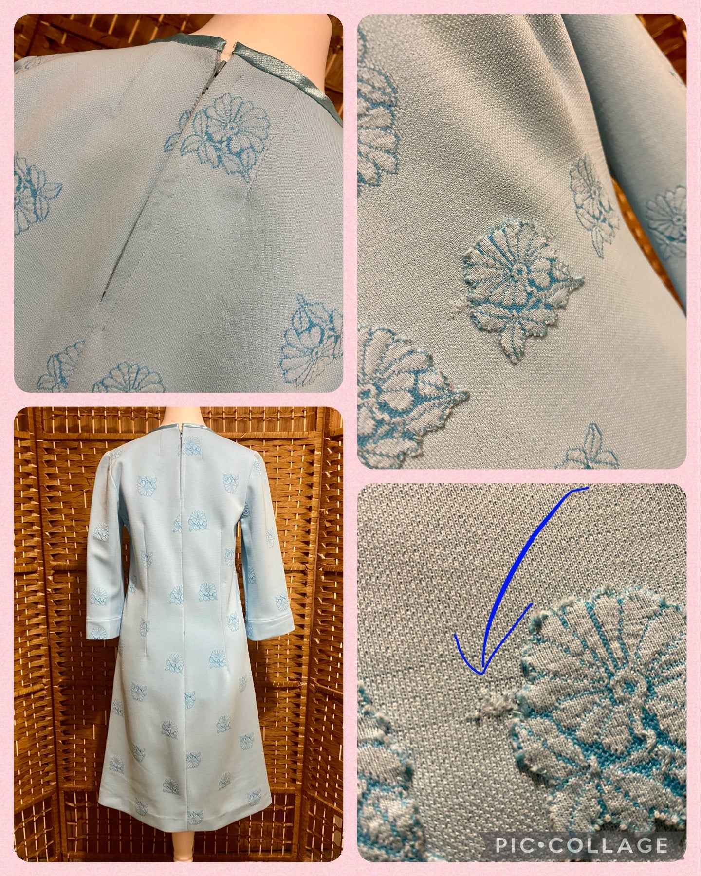 1960s Baby Blue Midi-Dress (UK 10)