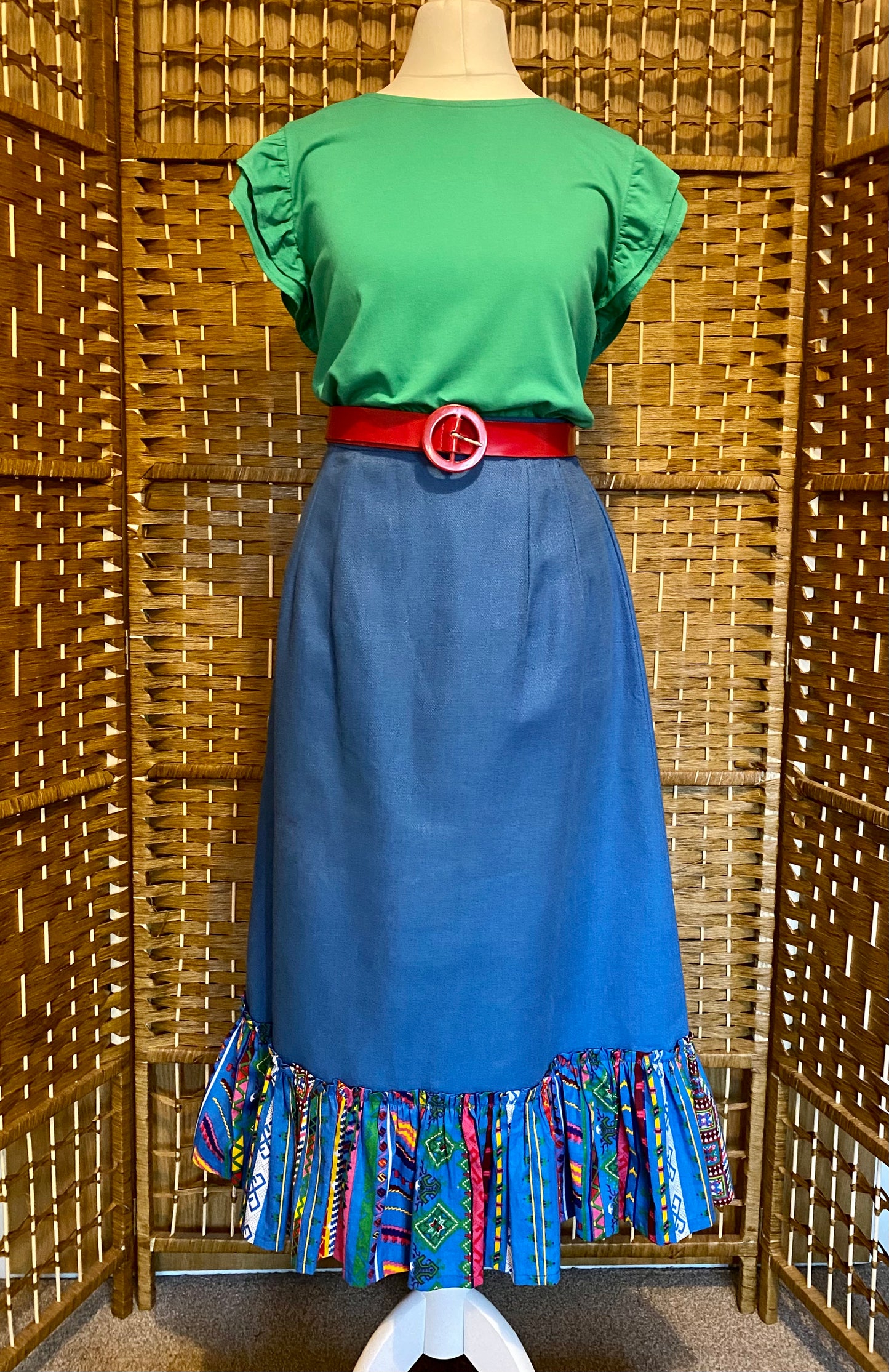 1970s ‘Peasant’ Style Midi-Skirt (UK 6-8)