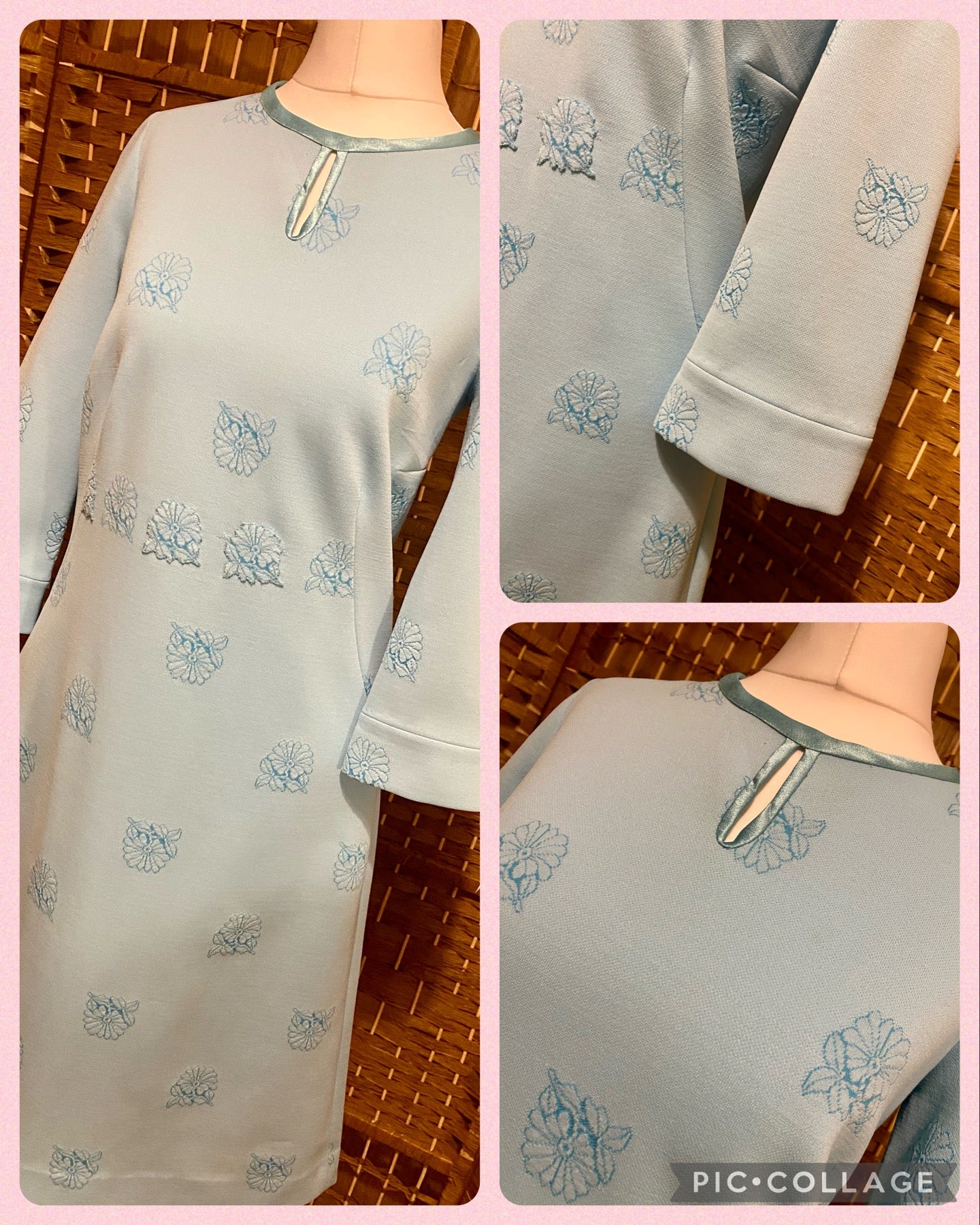 1960s Baby Blue Midi-Dress (UK 10)