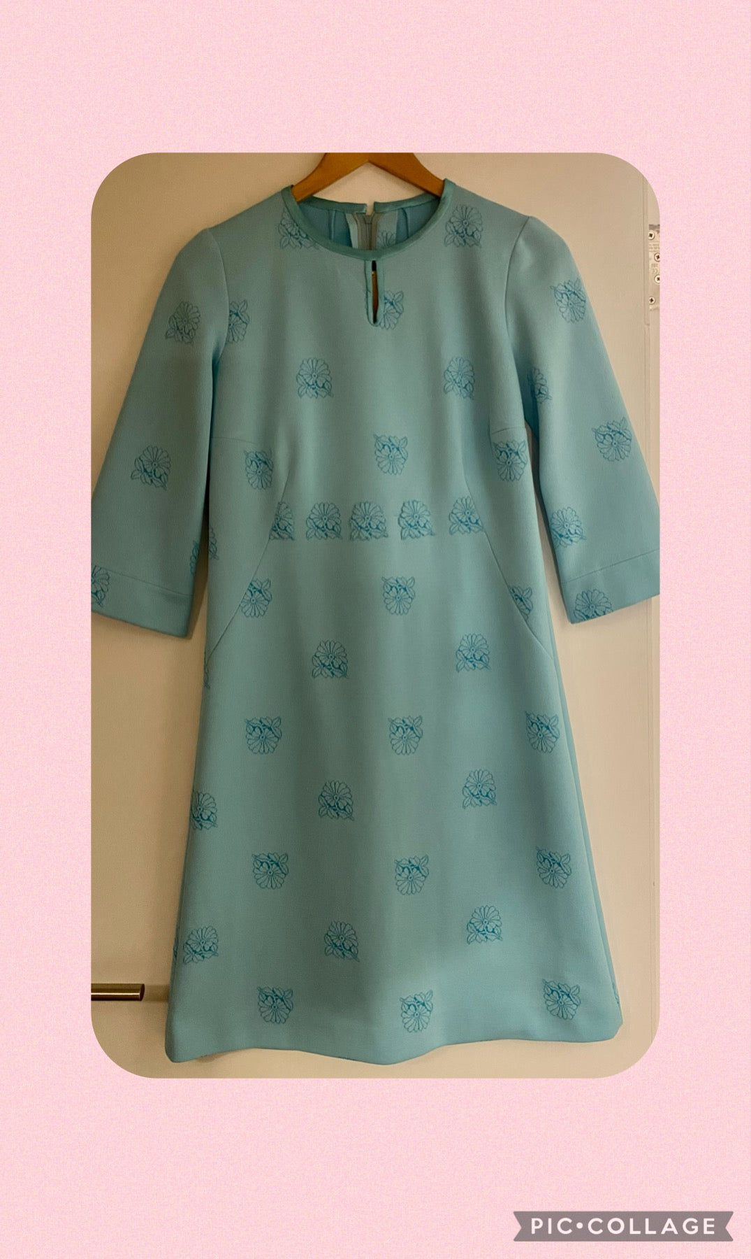 1960s Baby Blue Midi-Dress (UK 10)